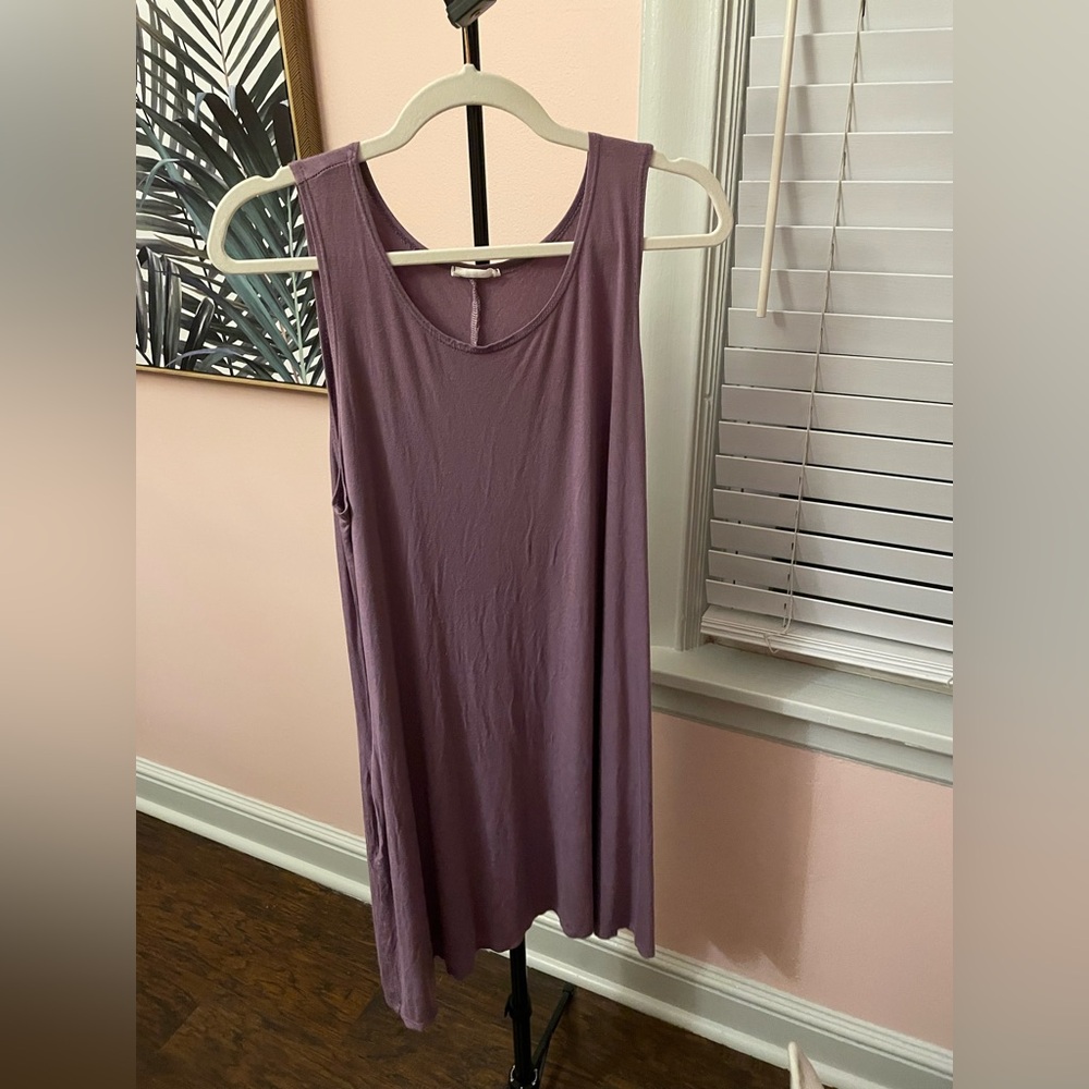 Purple Sleeveless Tank Dress
